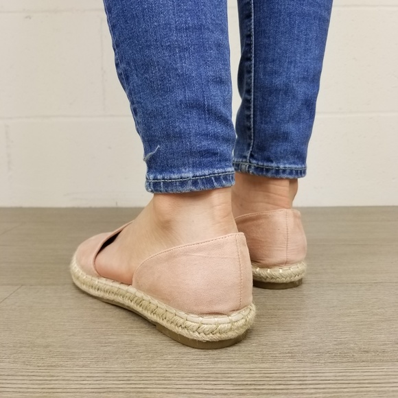 Rose Vegan Suede Flat Slip On Loafer Espadrille - Picture 8 of 8